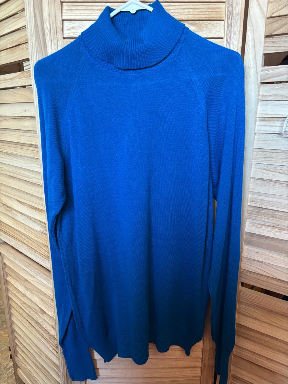 Men’s Teal Blue Turtleneck Vintage Sweater Medium